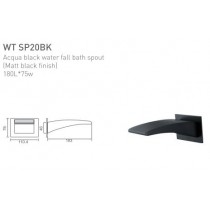 ECT Acqua Black Water Fall Bath Spout (Matt Black Finish)